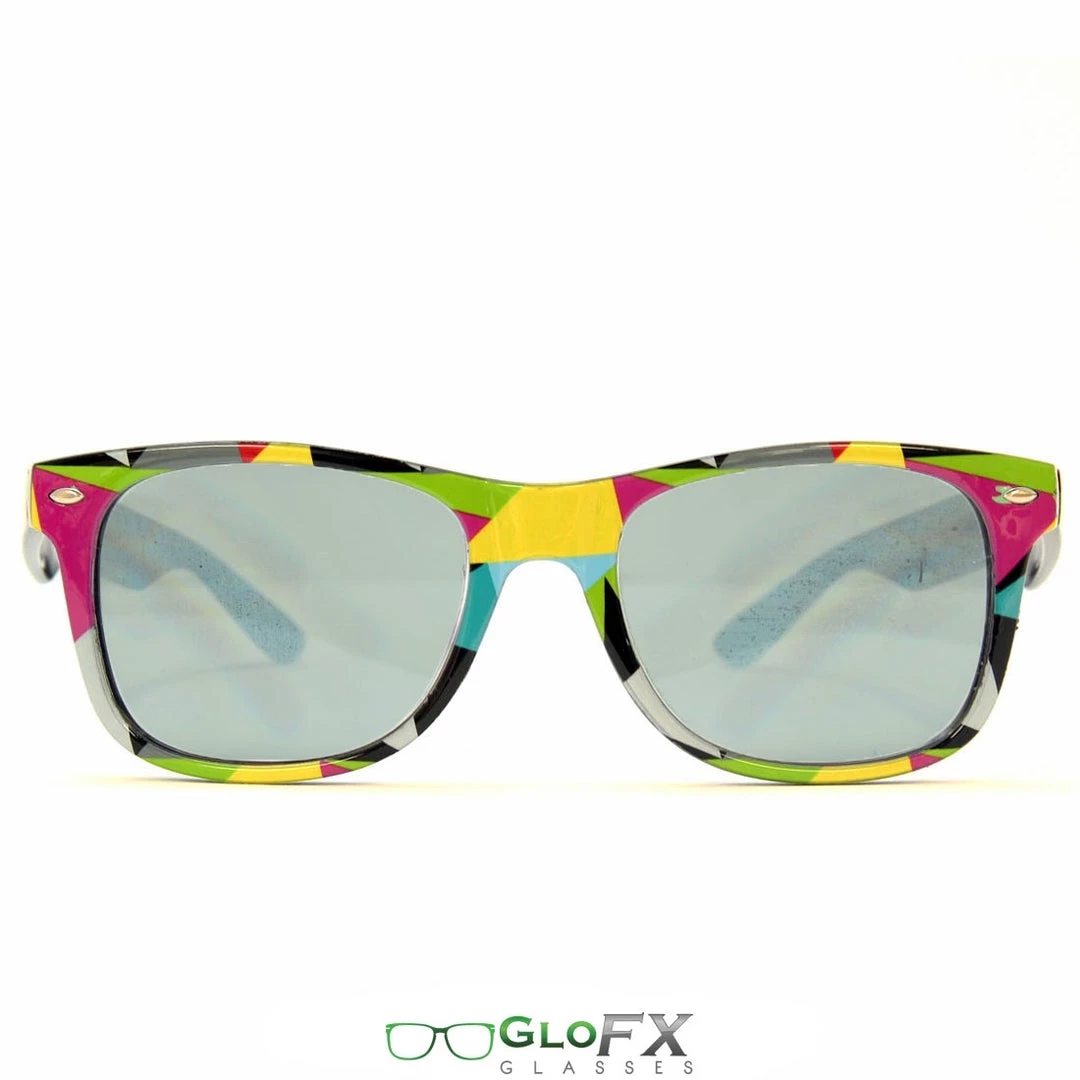 GloFX Geometric Diffraction Glasses - Emerald Tinted 3 GloFX Geometric Diffraction Glasses - Emerald Tinted