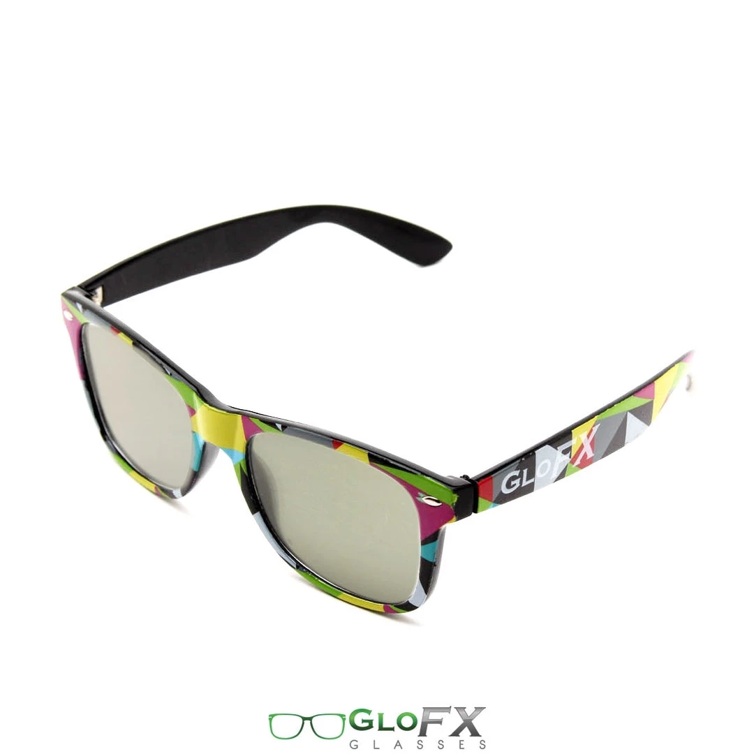 GloFX Geometric Diffraction Glasses - Emerald Tinted 6 GloFX Geometric Diffraction Glasses - Emerald Tinted