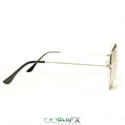 New In GloFX Metal Pilot Aviator Style Diffraction Glasses - Silver Mirror 9 New In GloFX Metal Pilot Aviator Style Diffraction Glasses - Silver Mirror