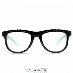 GloFX Spiral Flip Diffraction Glasses - Black Rave Glasses & Goggles