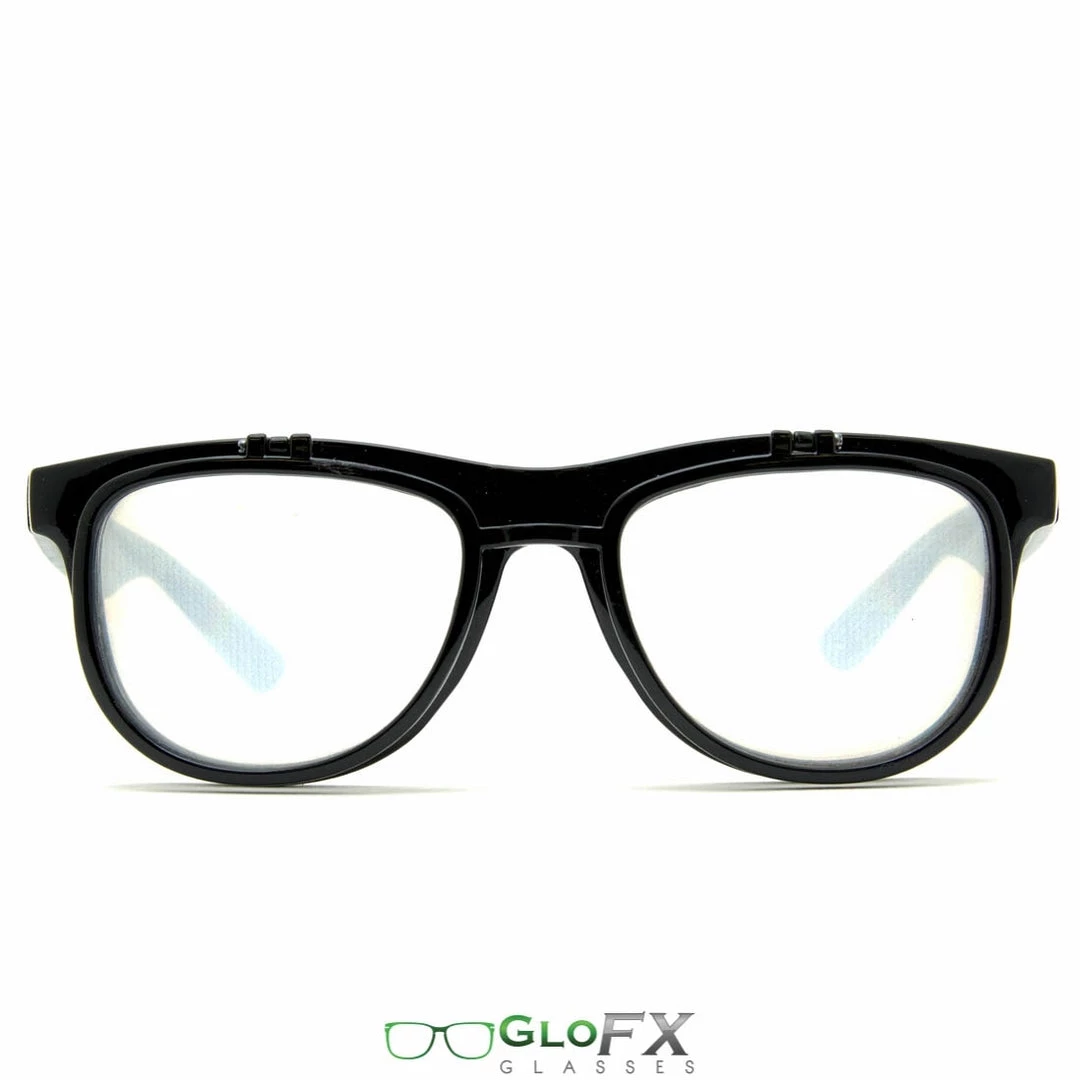 GloFX Spiral Flip Diffraction Glasses - Black Rave Glasses & Goggles 4 GloFX Spiral Flip Diffraction Glasses - Black Rave Glasses & Goggles