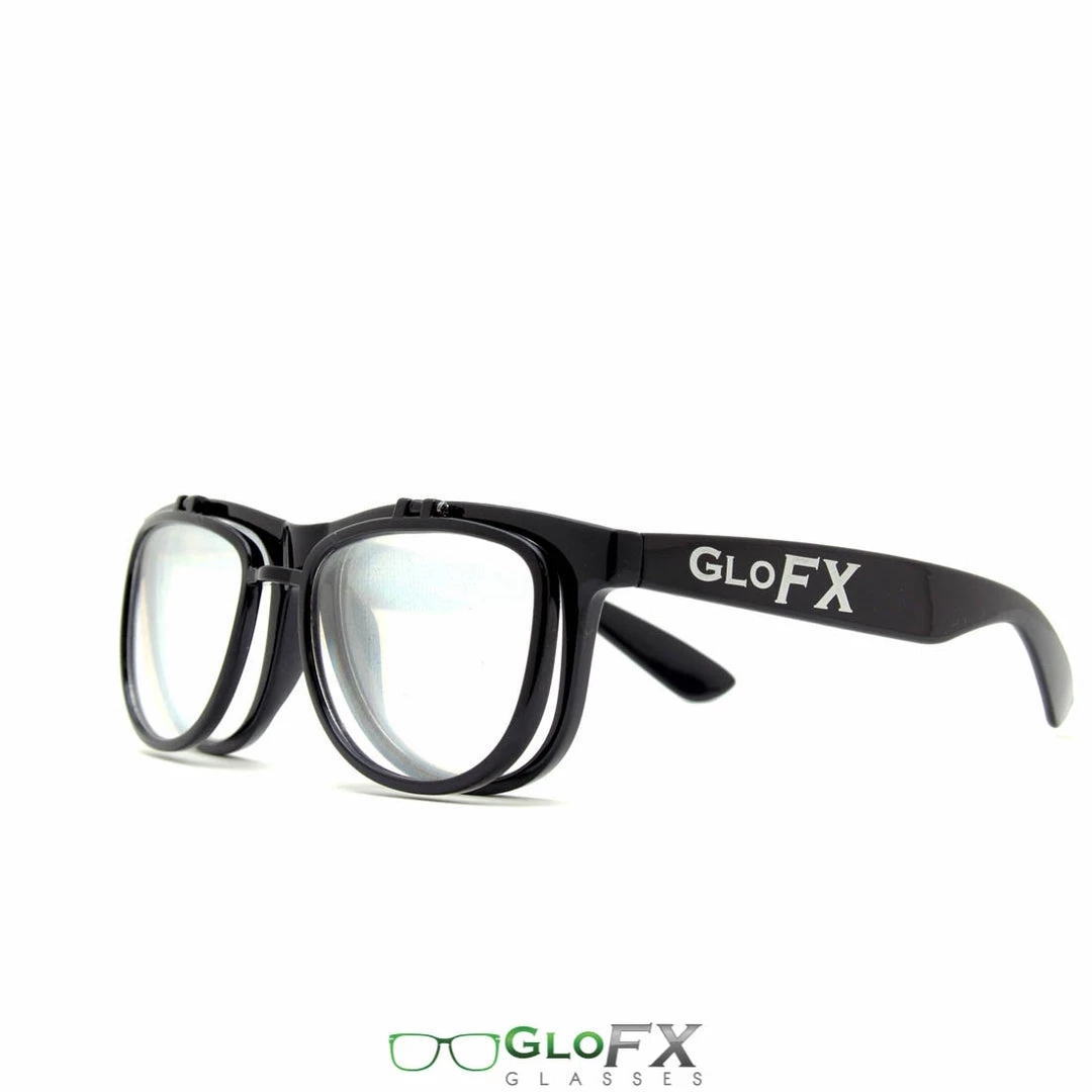 GloFX Spiral Flip Diffraction Glasses - Black Rave Glasses & Goggles 5 GloFX Spiral Flip Diffraction Glasses - Black Rave Glasses & Goggles