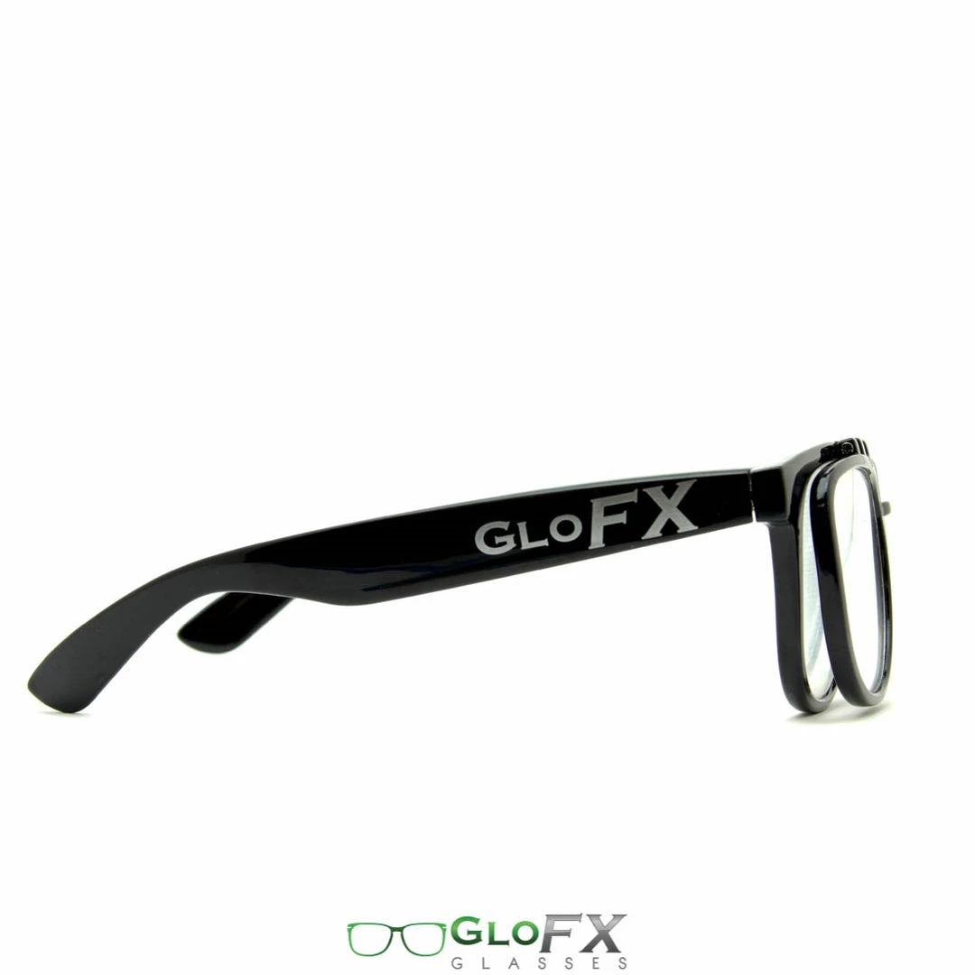 GloFX Spiral Flip Diffraction Glasses - Black Rave Glasses & Goggles 7 GloFX Spiral Flip Diffraction Glasses - Black Rave Glasses & Goggles