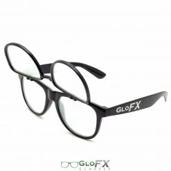 GloFX Spiral Flip Diffraction Glasses - Black Rave Glasses & Goggles 16 GloFX Spiral Flip Diffraction Glasses - Black Rave Glasses & Goggles