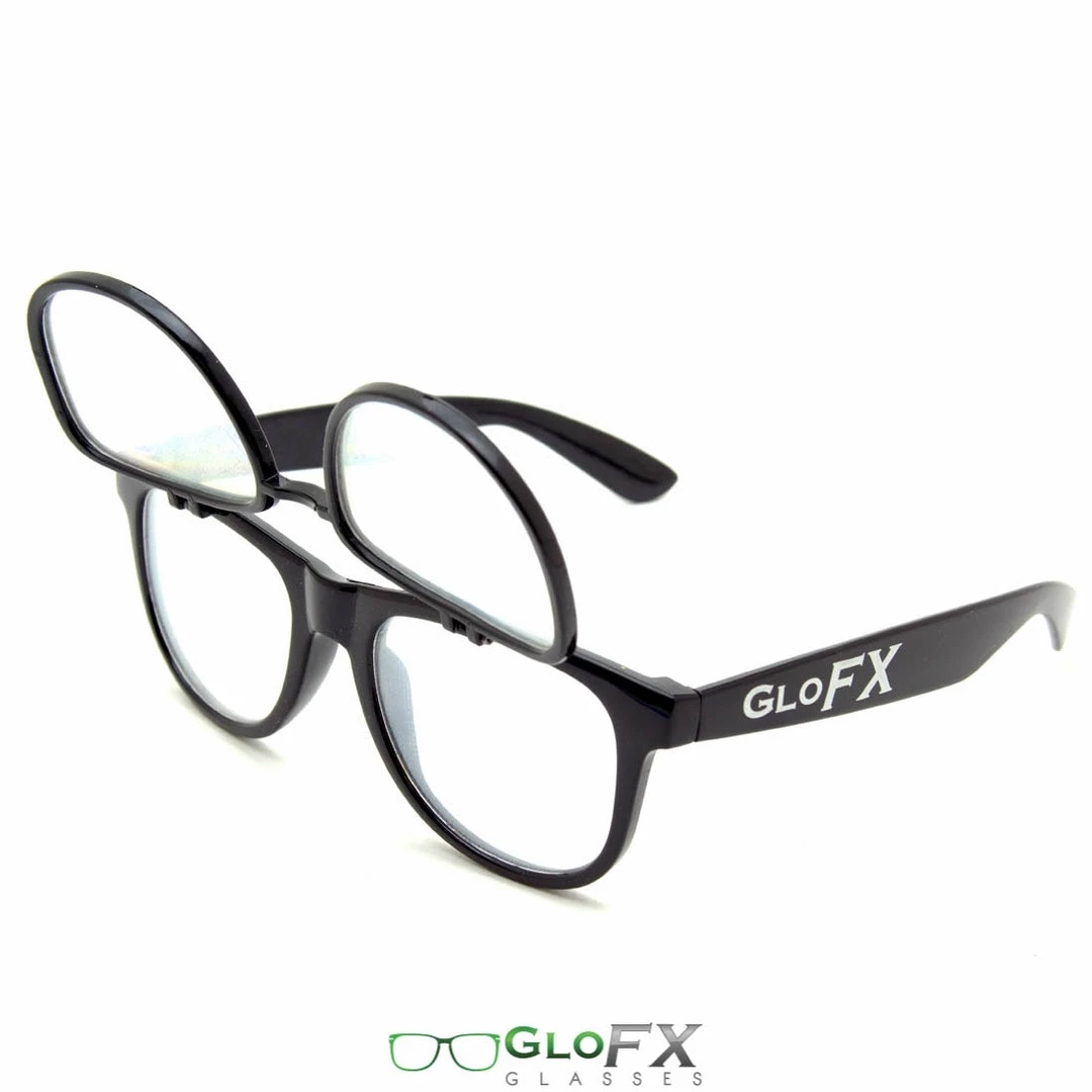 GloFX Spiral Flip Diffraction Glasses - Black Rave Glasses & Goggles 9 GloFX Spiral Flip Diffraction Glasses - Black Rave Glasses & Goggles