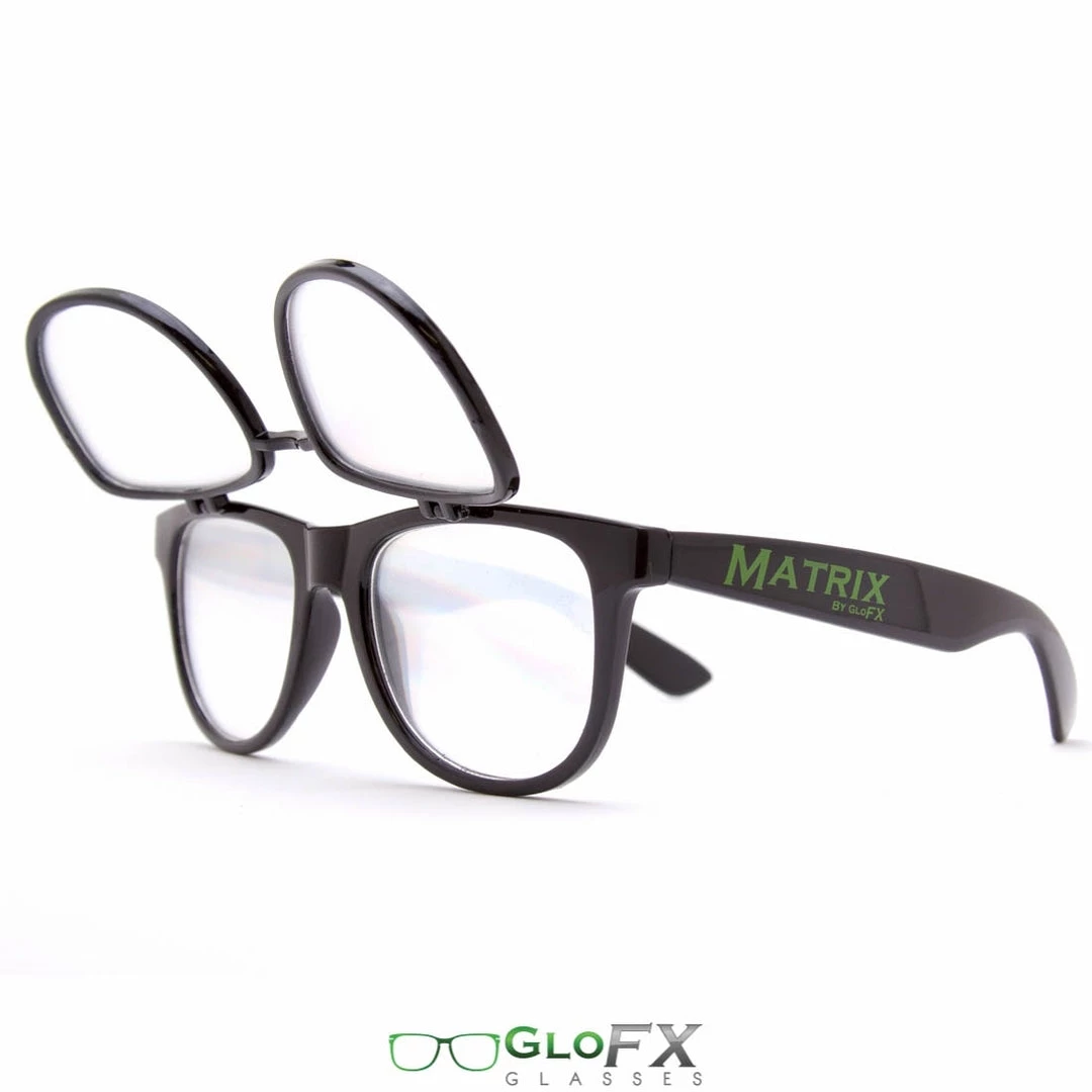 GloFX Matrix Diffraction Glasses - Black Rave Glasses & Goggles 6 GloFX Matrix Diffraction Glasses - Black Rave Glasses & Goggles