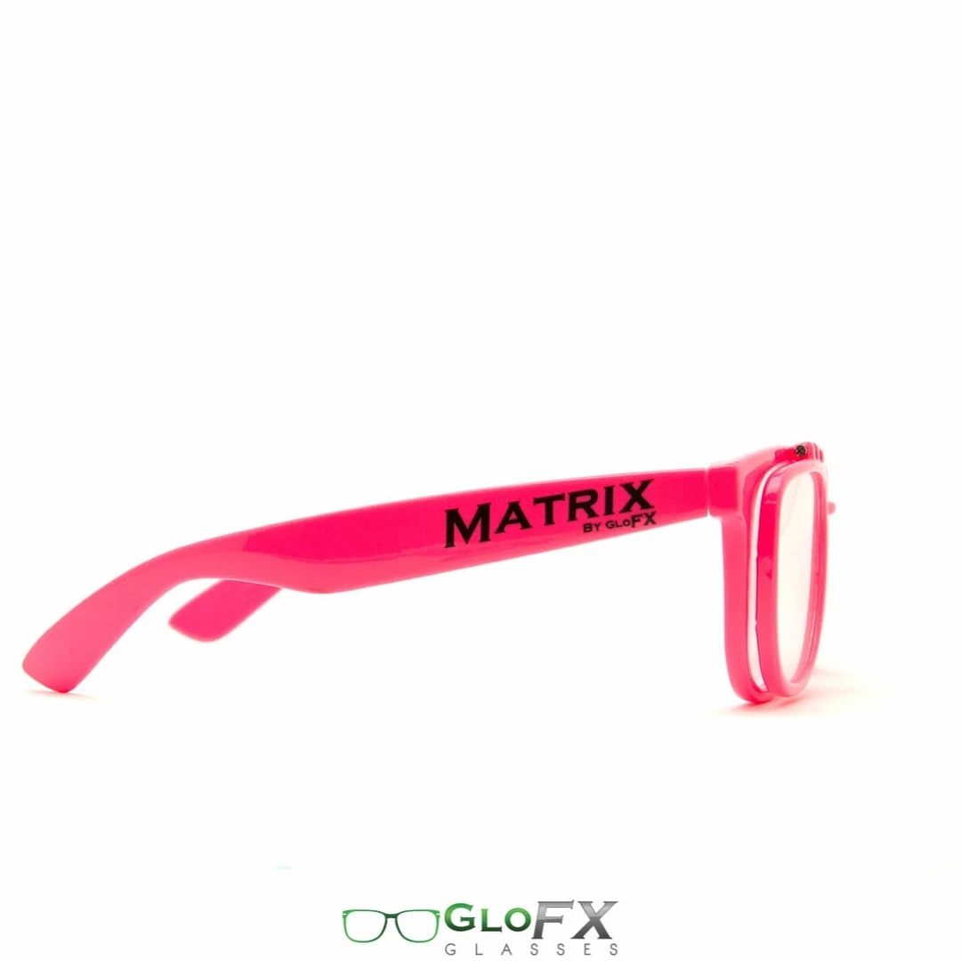 Rave Glasses & Goggles GloFX Matrix Diffraction Glasses - Pink 7 Rave Glasses & Goggles GloFX Matrix Diffraction Glasses - Pink