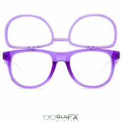 GloFX Matrix Diffraction Glasses - Transparent Purple Rave Glasses & Goggles