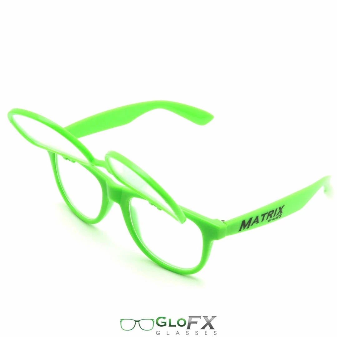 Rave Glasses & Goggles GloFX Matrix Diffraction Glasses - Green 6 Rave Glasses & Goggles GloFX Matrix Diffraction Glasses - Green