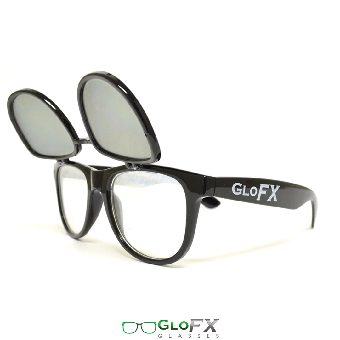 GloFX Matrix Diffraction Glasses - Black - Emerald Tinted 6 GloFX Matrix Diffraction Glasses - Black - Emerald Tinted