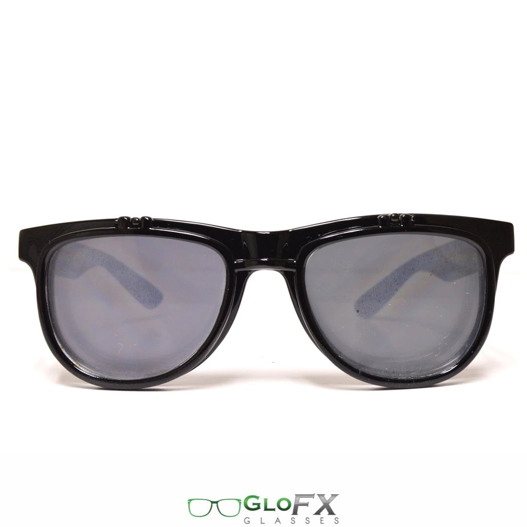 Rave Glasses & Goggles GloFX Diffraction Flip Sunglasses - Black 4 Rave Glasses & Goggles GloFX Diffraction Flip Sunglasses - Black