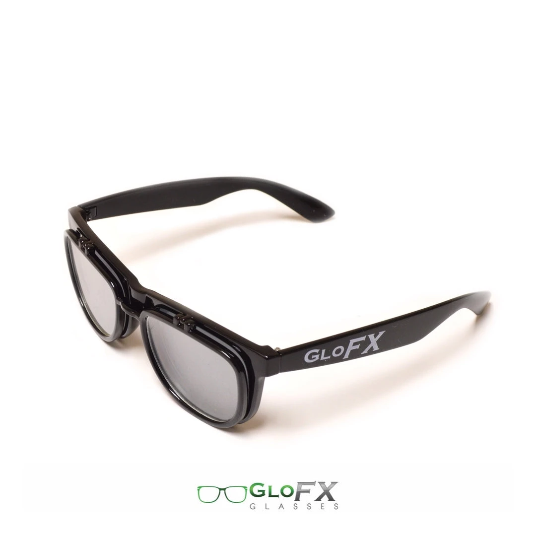 Rave Glasses & Goggles GloFX Diffraction Flip Sunglasses - Black 9 Rave Glasses & Goggles GloFX Diffraction Flip Sunglasses - Black