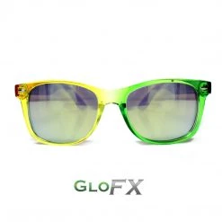 GloFX Transparent Rainbow Diffraction Glasses - Gold Mirror Rave Glasses & Goggles