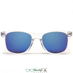 New In GloFX Diffraction Glasses - Clear - Blue Mirror