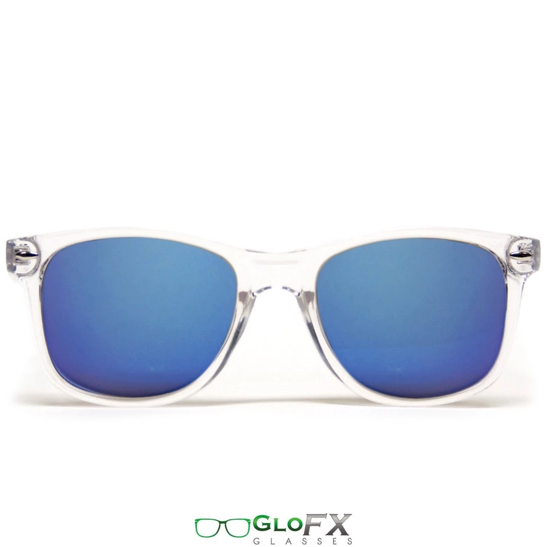 New In GloFX Diffraction Glasses - Clear - Blue Mirror 3 New In GloFX Diffraction Glasses - Clear - Blue Mirror