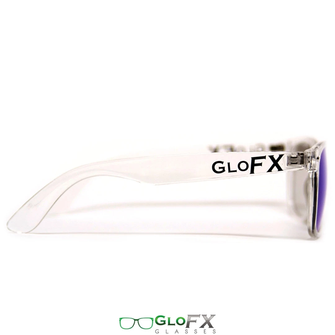 New In GloFX Diffraction Glasses - Clear - Blue Mirror 5 New In GloFX Diffraction Glasses - Clear - Blue Mirror