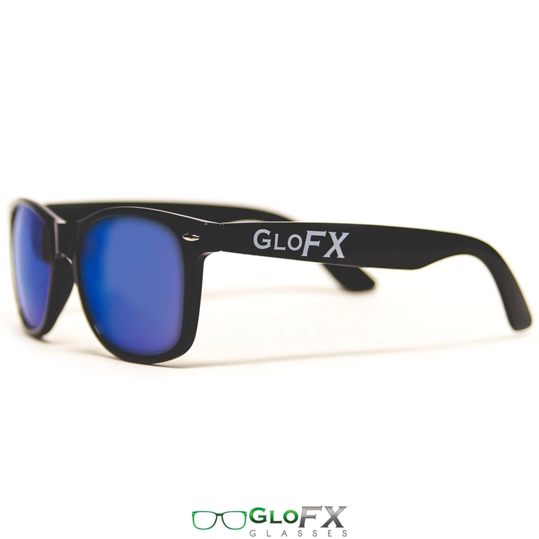 New In GloFX Diffraction Glasses - Black - Blue Mirror 4 New In GloFX Diffraction Glasses - Black - Blue Mirror