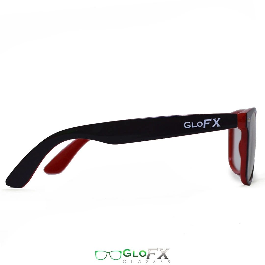 GloFX Diffraction Glasses - Red + Black - Gold Mirror 5 GloFX Diffraction Glasses - Red + Black - Gold Mirror