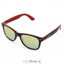 GloFX Diffraction Glasses - Red + Black - Gold Mirror 12 GloFX Diffraction Glasses - Red + Black - Gold Mirror