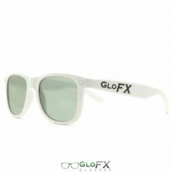 GloFX Ultimate Diffraction Glasses - White - Emerald Tinted On Sale