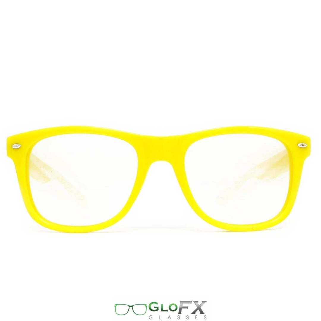 GloFX Ultimate Diffraction Glasses - Yellow - Clear Rave Glasses & Goggles 3 GloFX Ultimate Diffraction Glasses - Yellow - Clear Rave Glasses & Goggles
