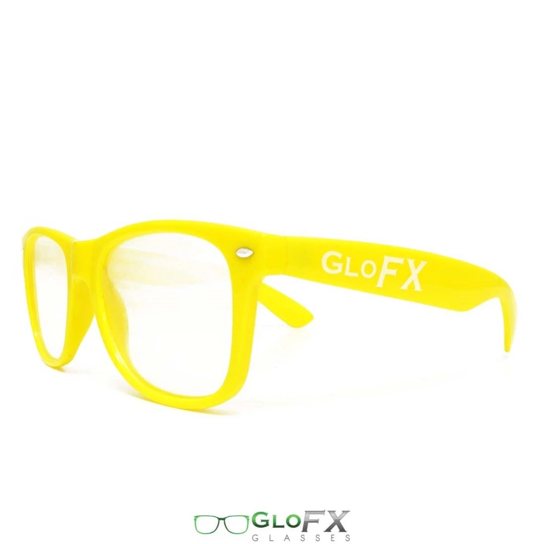 GloFX Ultimate Diffraction Glasses - Yellow - Clear Rave Glasses & Goggles 4 GloFX Ultimate Diffraction Glasses - Yellow - Clear Rave Glasses & Goggles