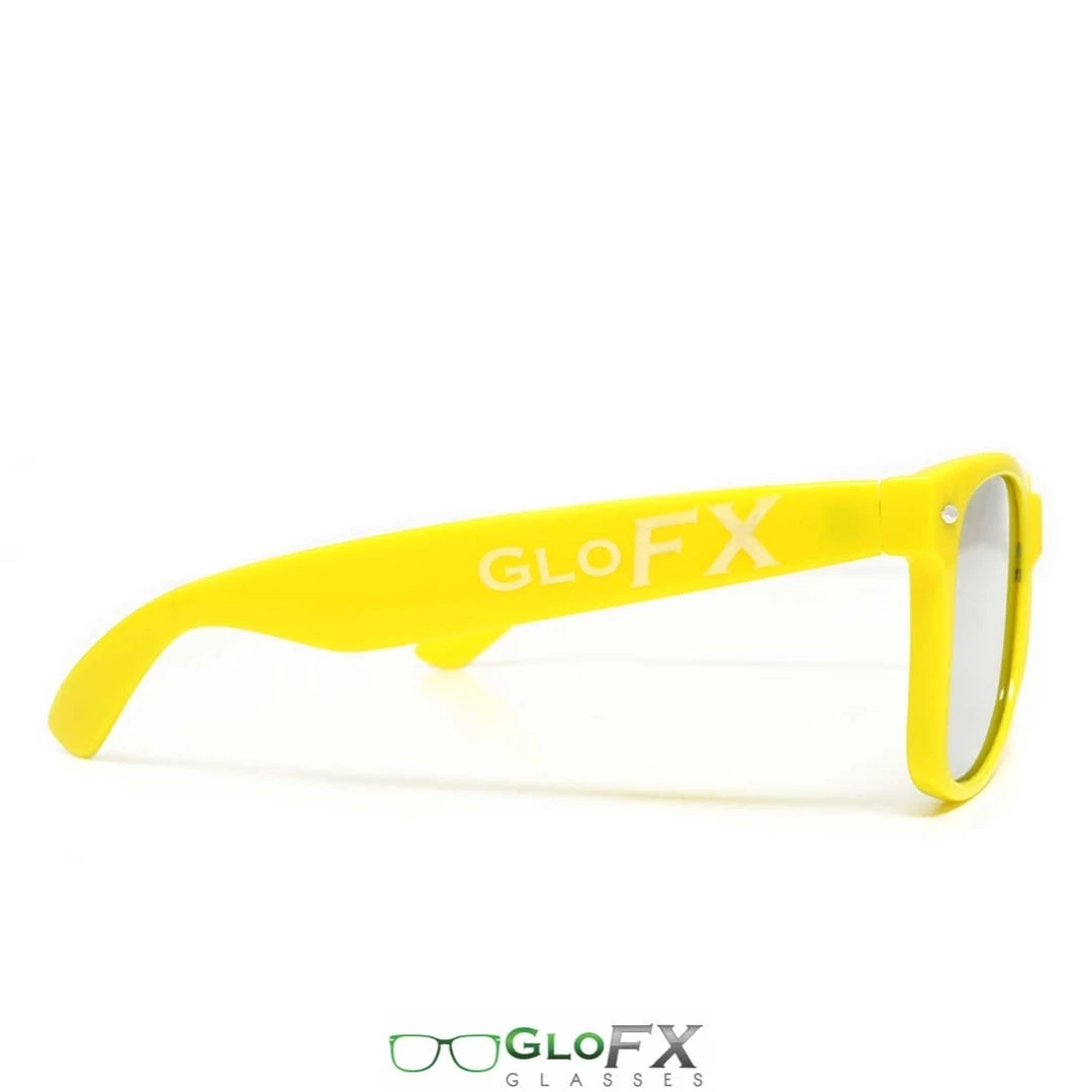 GloFX Ultimate Diffraction Glasses - Yellow - Emerald Tinted 5 GloFX Ultimate Diffraction Glasses - Yellow - Emerald Tinted