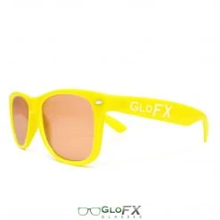GloFX Ultimate Diffraction Glasses - Yellow - Amber Tinted Rave Glasses & Goggles