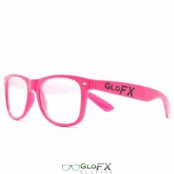 GloFX Ultimate Diffraction Glasses - Pink - Clear Rave Glasses & Goggles