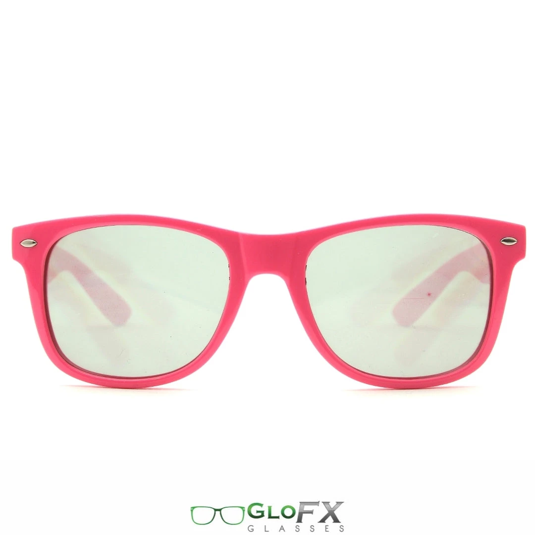 GloFX Ultimate Diffraction Glasses - Pink - Emerald Tinted On Sale 3 GloFX Ultimate Diffraction Glasses - Pink - Emerald Tinted On Sale