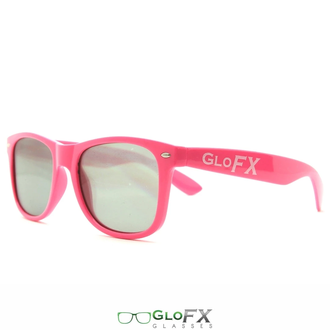GloFX Ultimate Diffraction Glasses - Pink - Emerald Tinted On Sale 4 GloFX Ultimate Diffraction Glasses - Pink - Emerald Tinted On Sale
