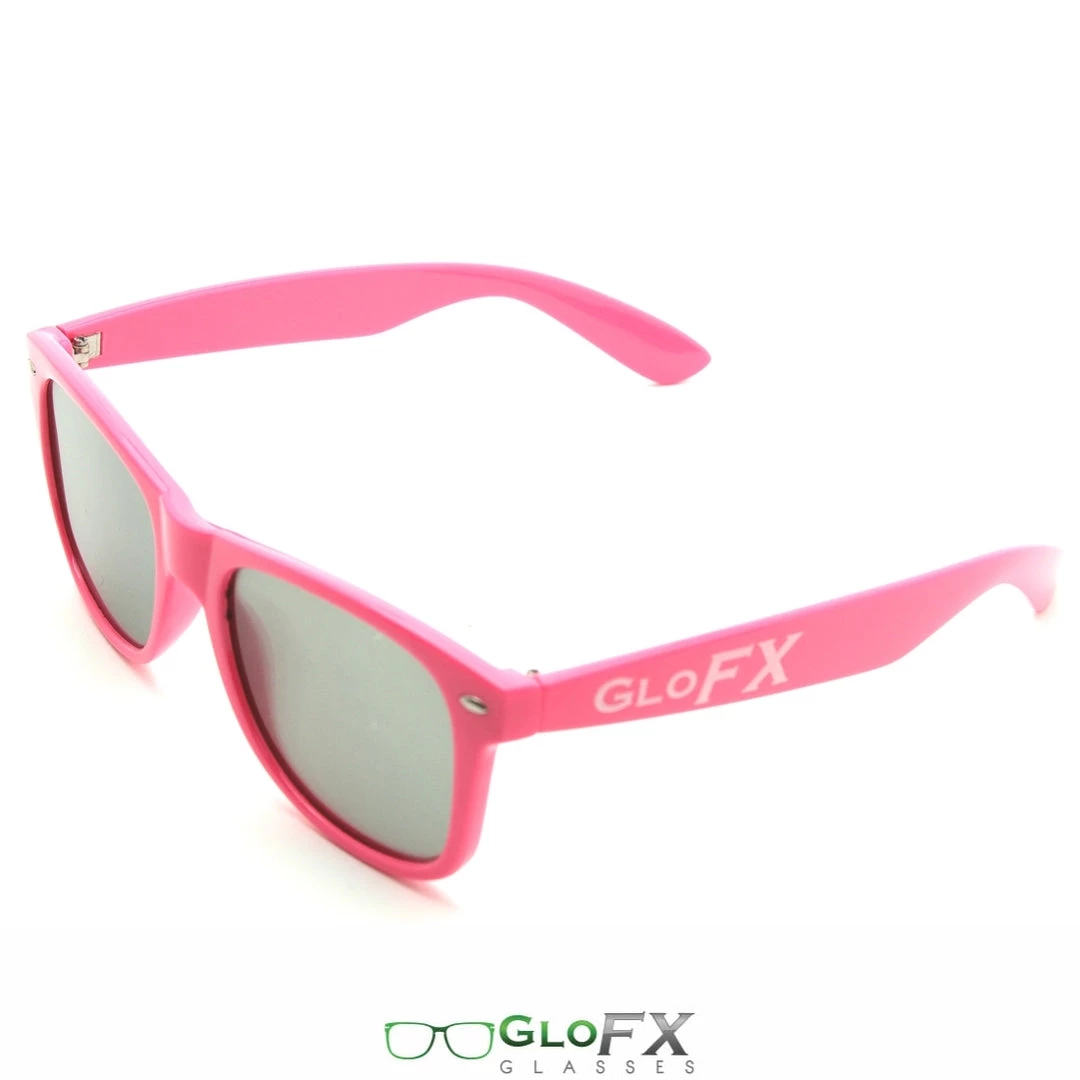 GloFX Ultimate Diffraction Glasses - Pink - Emerald Tinted On Sale 6 GloFX Ultimate Diffraction Glasses - Pink - Emerald Tinted On Sale