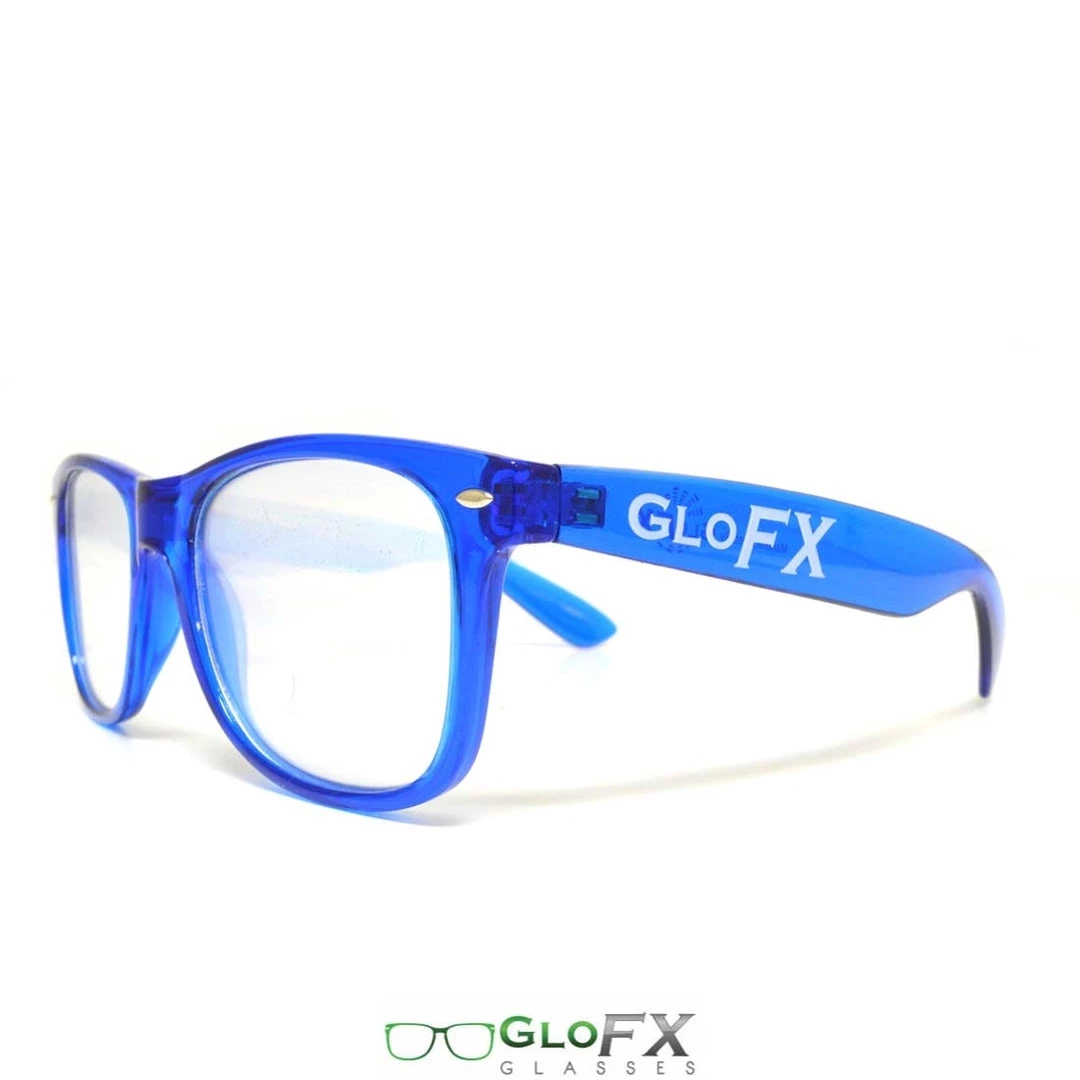 Rave Glasses & Goggles GloFX Ultimate Diffraction Glasses - Transparent Blue - Clear 4 Rave Glasses & Goggles GloFX Ultimate Diffraction Glasses - Transparent Blue - Clear