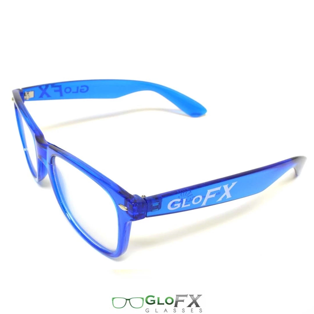 Rave Glasses & Goggles GloFX Ultimate Diffraction Glasses - Transparent Blue - Clear 6 Rave Glasses & Goggles GloFX Ultimate Diffraction Glasses - Transparent Blue - Clear