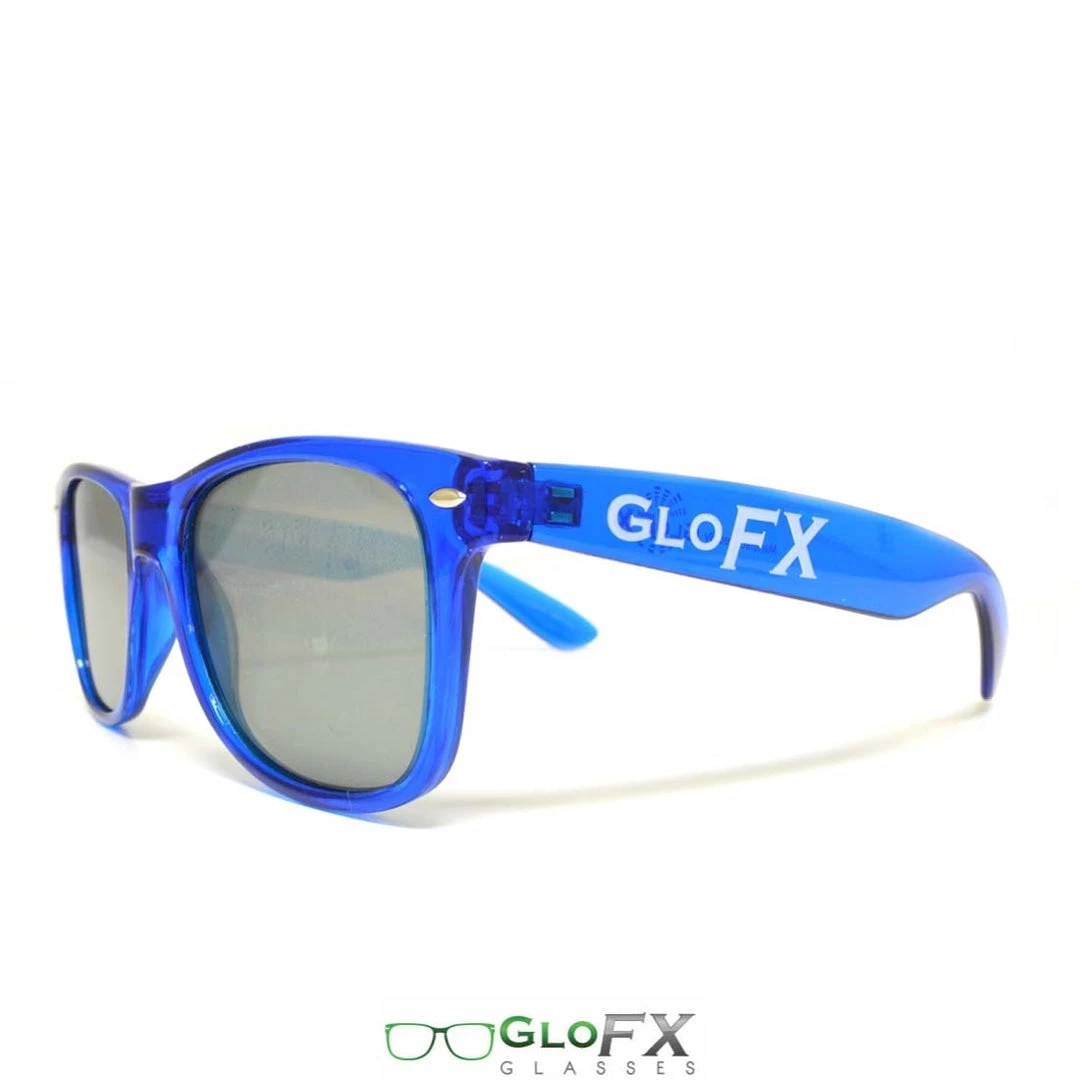 Rave Glasses & Goggles GloFX Ultimate Diffraction Glasses - Transparent Blue - Emerald Tinted 4 Rave Glasses & Goggles GloFX Ultimate Diffraction Glasses - Transparent Blue - Emerald Tinted