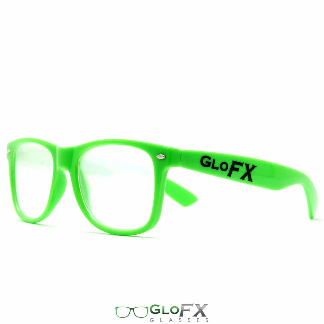 Rave Glasses & Goggles GloFX Ultimate Diffraction Glasses - Green - Clear 4 Rave Glasses & Goggles GloFX Ultimate Diffraction Glasses - Green - Clear