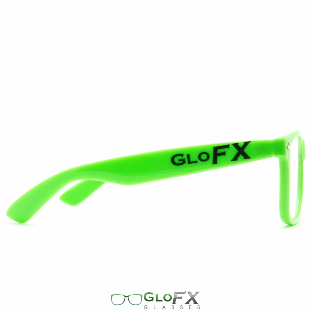 Rave Glasses & Goggles GloFX Ultimate Diffraction Glasses - Green - Clear 5 Rave Glasses & Goggles GloFX Ultimate Diffraction Glasses - Green - Clear