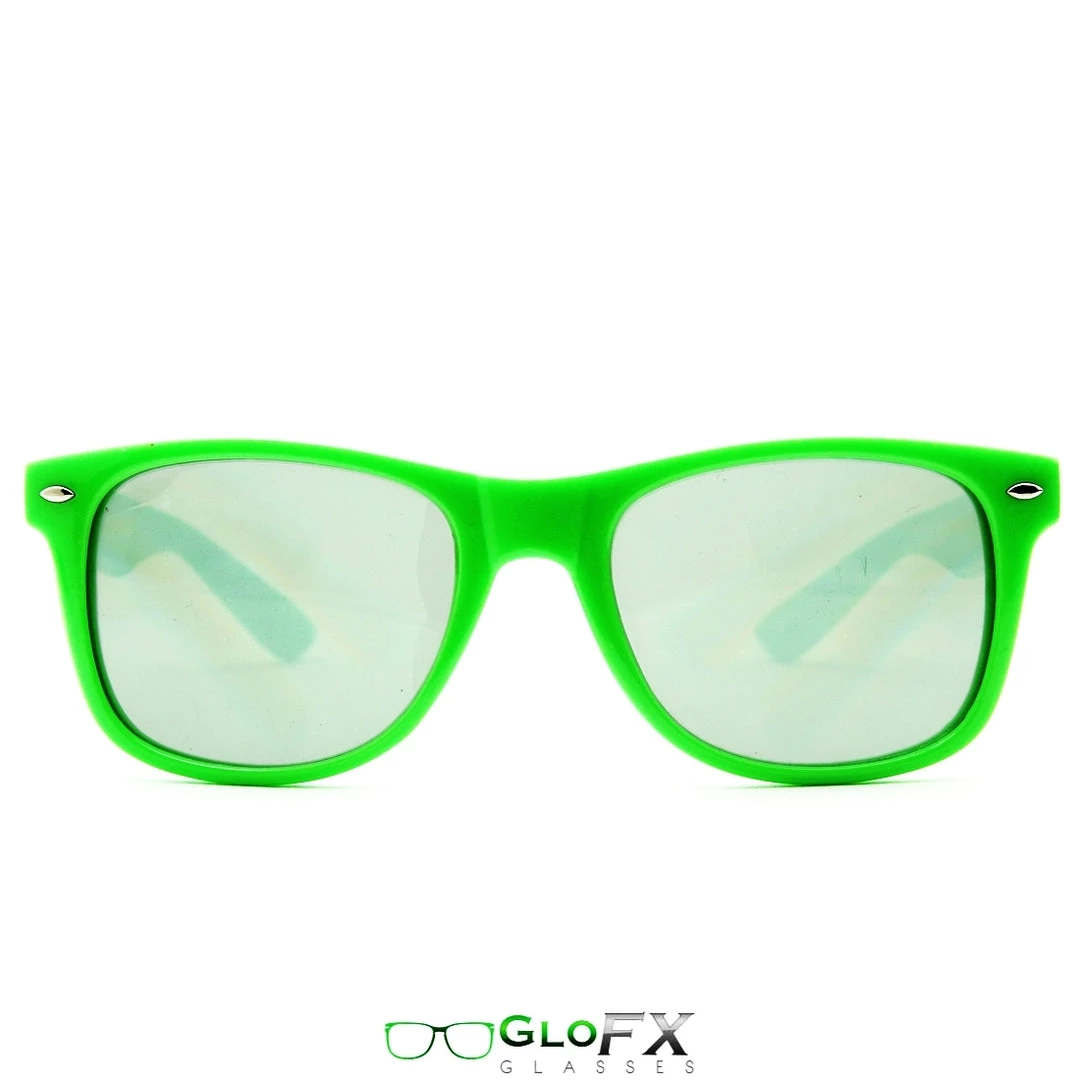 GloFX Ultimate Diffraction Glasses - Green - Emerald Tinted Rave Glasses & Goggles 3 GloFX Ultimate Diffraction Glasses - Green - Emerald Tinted Rave Glasses & Goggles