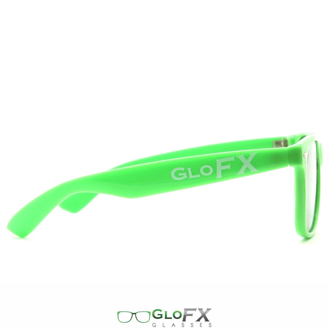 GloFX Ultimate Diffraction Glasses - Green - Emerald Tinted Rave Glasses & Goggles 5 GloFX Ultimate Diffraction Glasses - Green - Emerald Tinted Rave Glasses & Goggles