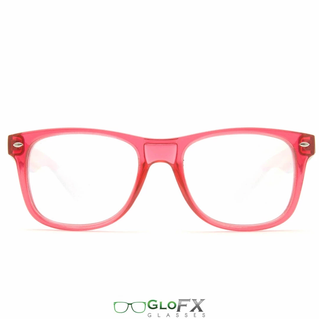 Rave Glasses & Goggles GloFX Ultimate Diffraction Glasses - Transparent Red - Clear 3 Rave Glasses & Goggles GloFX Ultimate Diffraction Glasses - Transparent Red - Clear