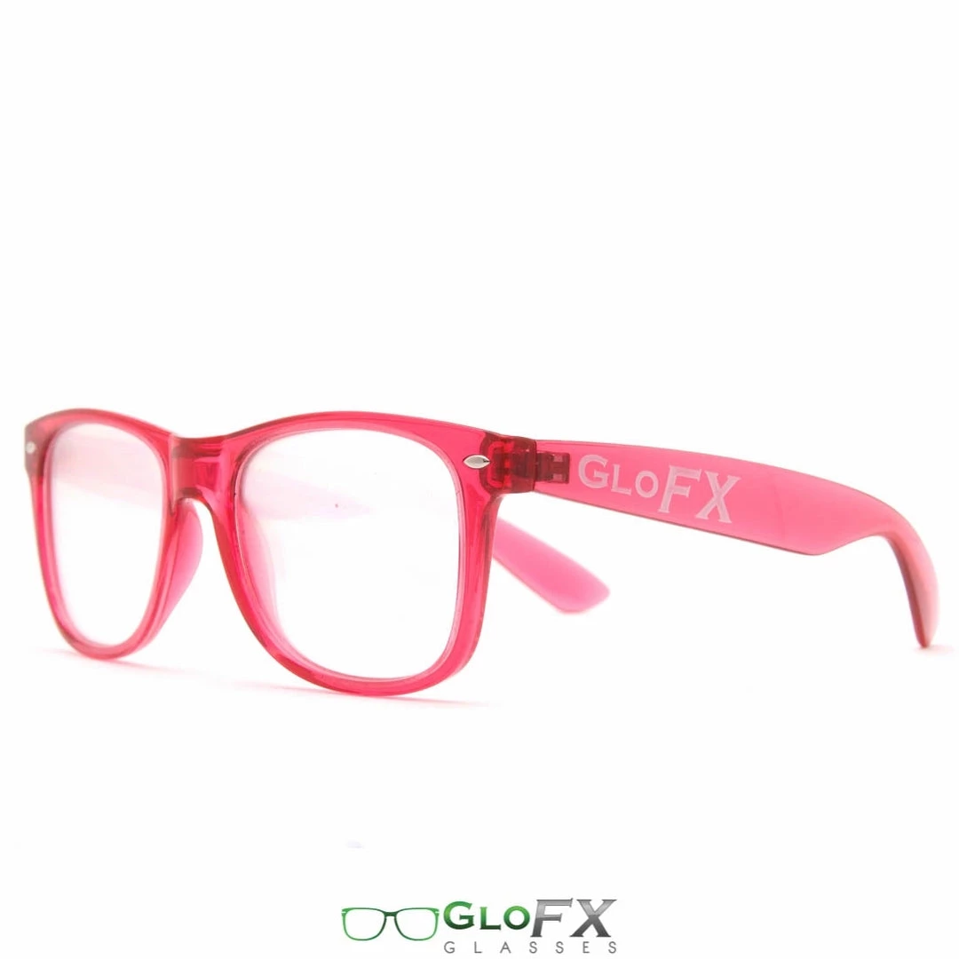 Rave Glasses & Goggles GloFX Ultimate Diffraction Glasses - Transparent Red - Clear 4 Rave Glasses & Goggles GloFX Ultimate Diffraction Glasses - Transparent Red - Clear