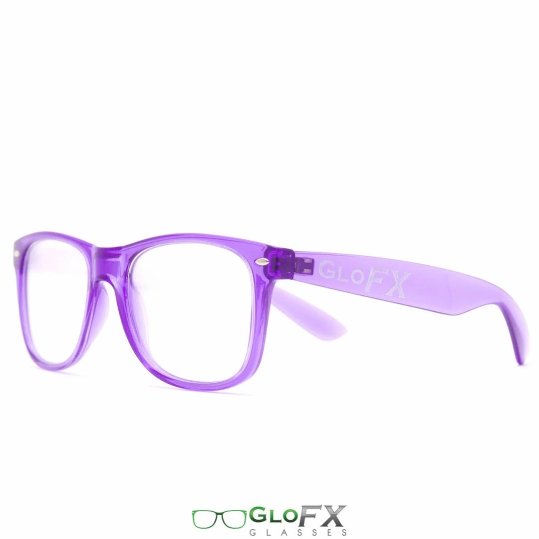 GloFX Ultimate Diffraction Glasses - Transparent Purple - Clear 4 GloFX Ultimate Diffraction Glasses - Transparent Purple - Clear