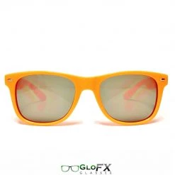 GloFX Ultimate Diffraction Glasses - Orange - Emerald Tinted Rave Glasses & Goggles