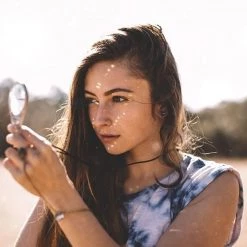 GloFX Kaleidoscope Crystal Monocle Necklace - Silver - Rainbow