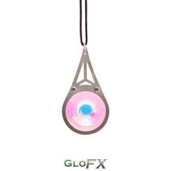 GloFX Rave Glasses & Goggles Kaleidoscope Crystal Monocle Necklace - Silver - Rainbow Wormhole