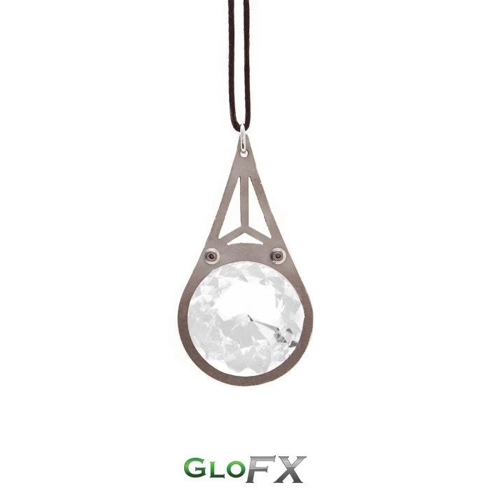 GloFX Kaleidoscope Crystal Monocle Necklace - Silver - Clear Rave Glasses & Goggles 3 GloFX Kaleidoscope Crystal Monocle Necklace - Silver - Clear Rave Glasses & Goggles
