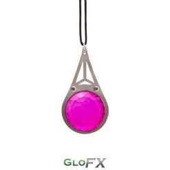 GloFX Rave Glasses & Goggles Kaleidoscope Crystal Monocle Necklace - Silver - Magenta