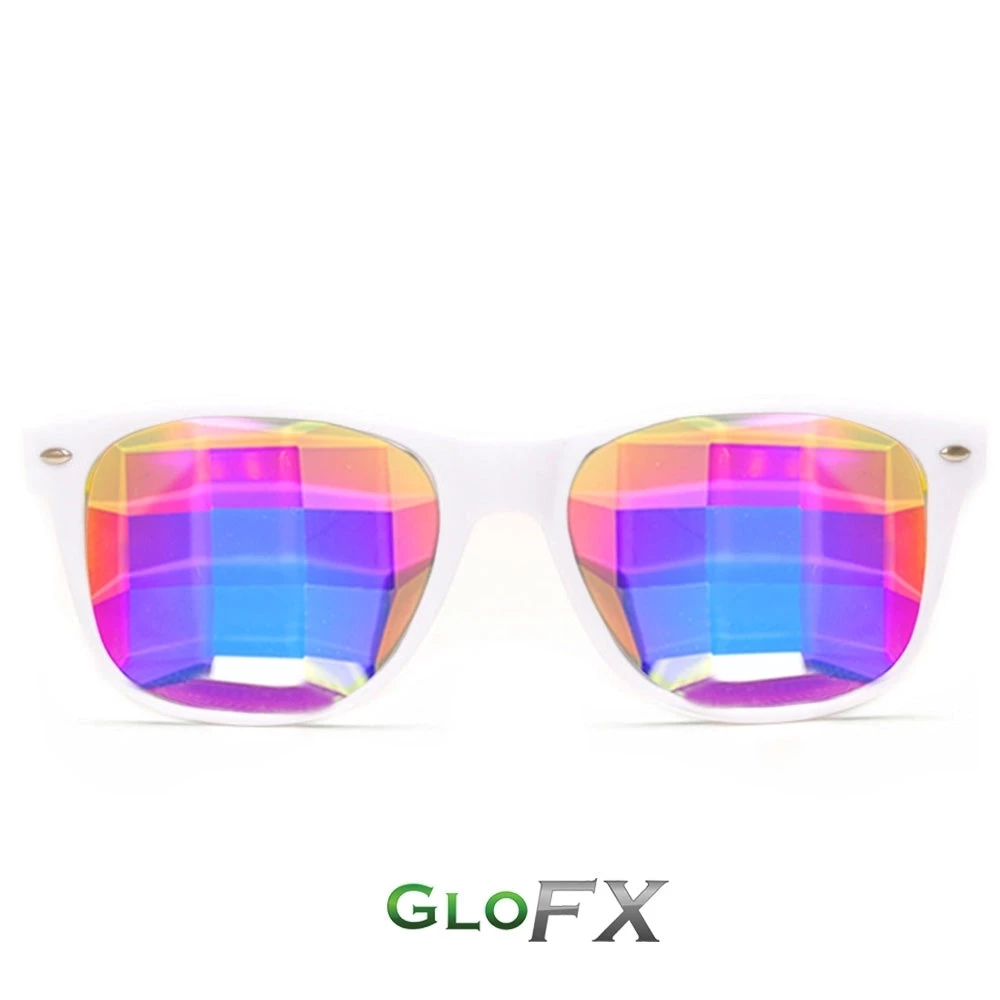 GloFX Ultimate Kaleidoscope Glasses - White - Bug-Eye 3 GloFX Ultimate Kaleidoscope Glasses - White - Bug-Eye