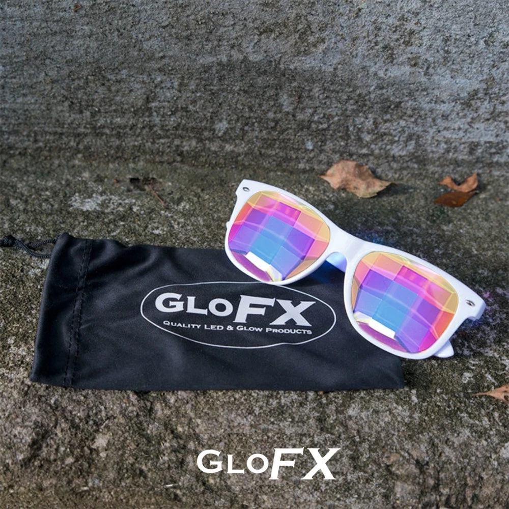 GloFX Ultimate Kaleidoscope Glasses - White - Bug-Eye 7 GloFX Ultimate Kaleidoscope Glasses - White - Bug-Eye