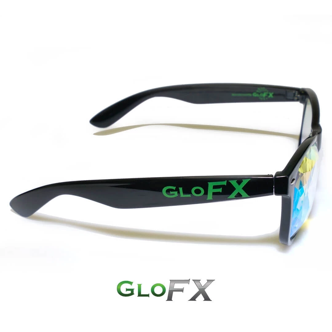 GloFX Ultimate Kaleidoscope + Diffraction Glasses - Black New In 5 GloFX Ultimate Kaleidoscope + Diffraction Glasses - Black New In